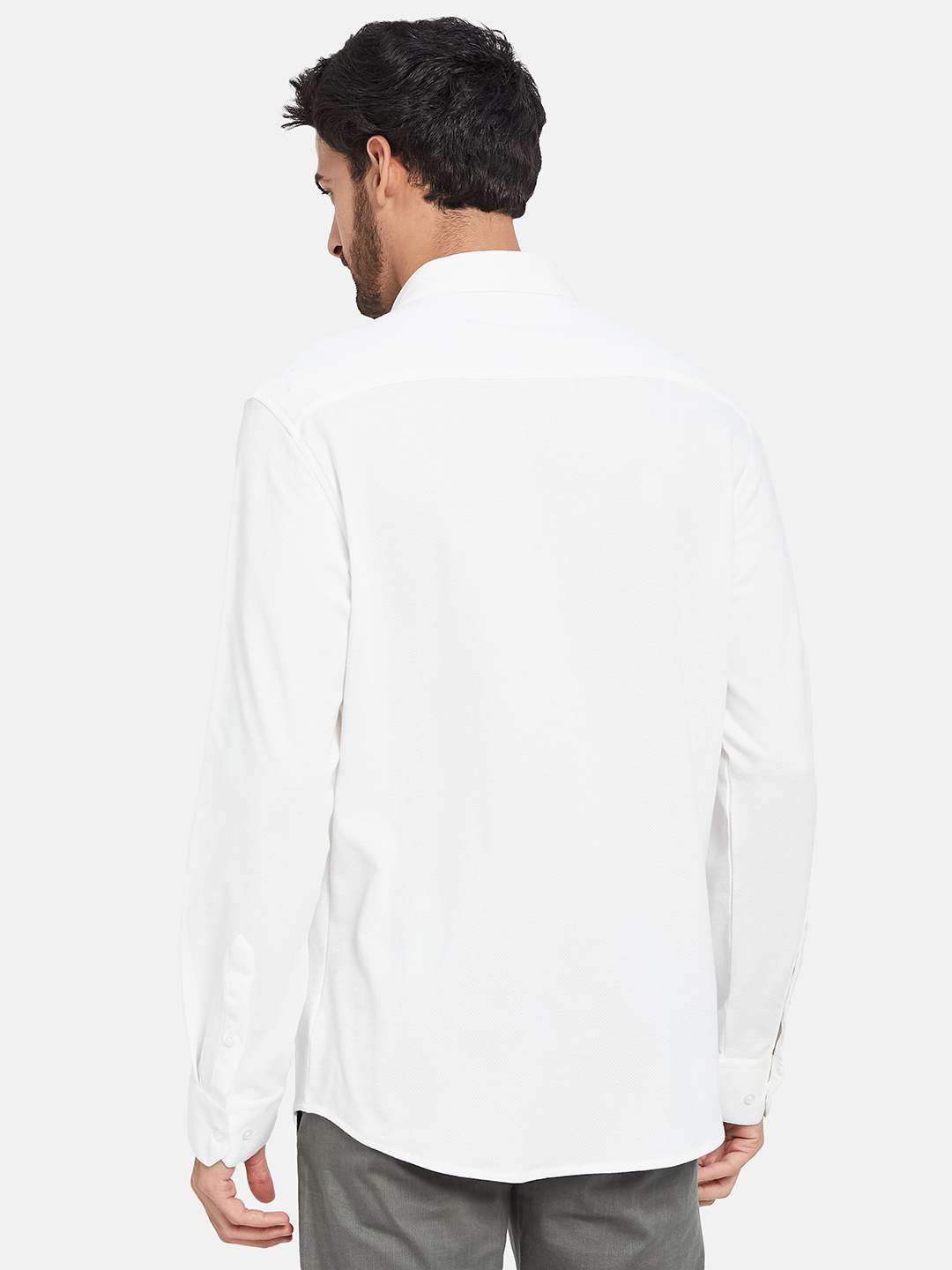 Mettle Spread Collar Long Sleeves Casual Cotton Shirt