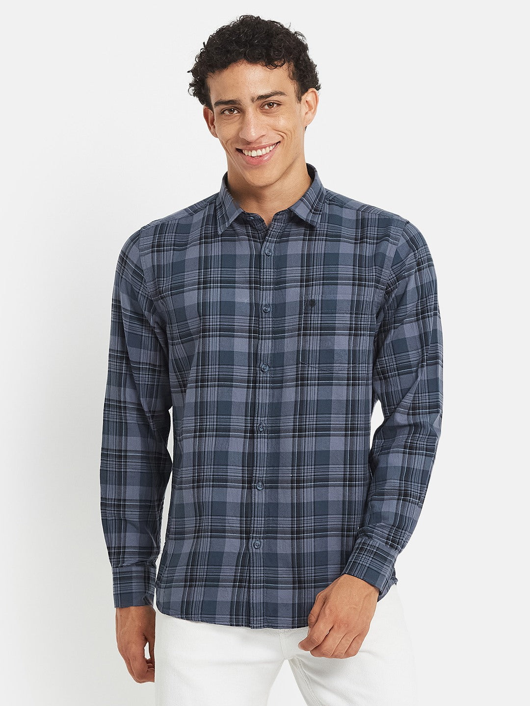 METTLE SS25 Checked Cotton Casual Shirt