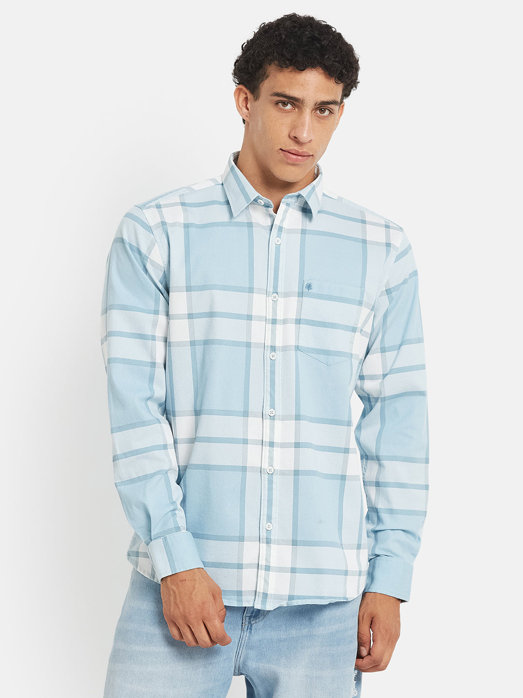 METTLE SS25 Striped Cotton Spread Collar Casual Shirt