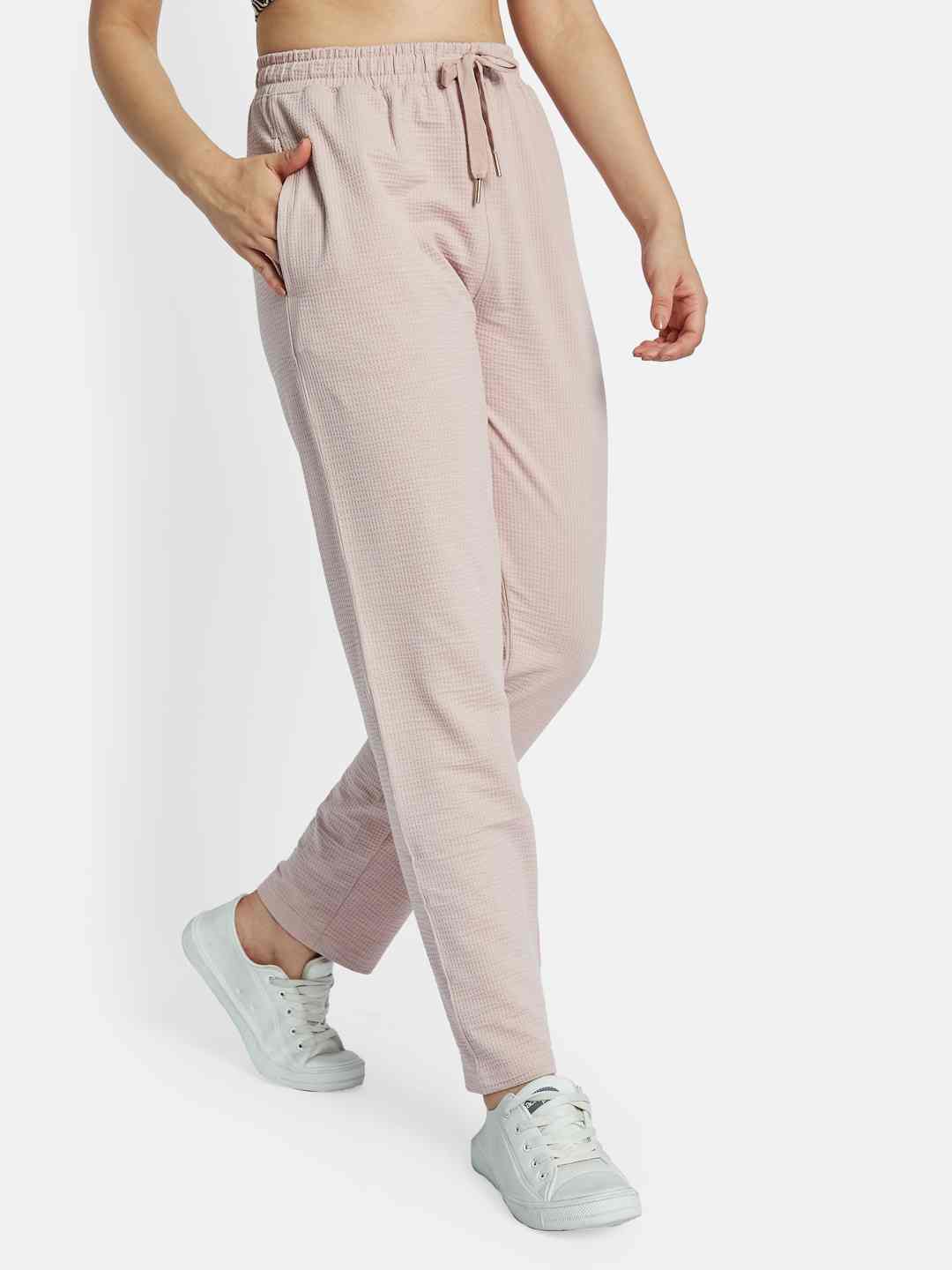 METTLE Women Textured Cotton Track Pants
