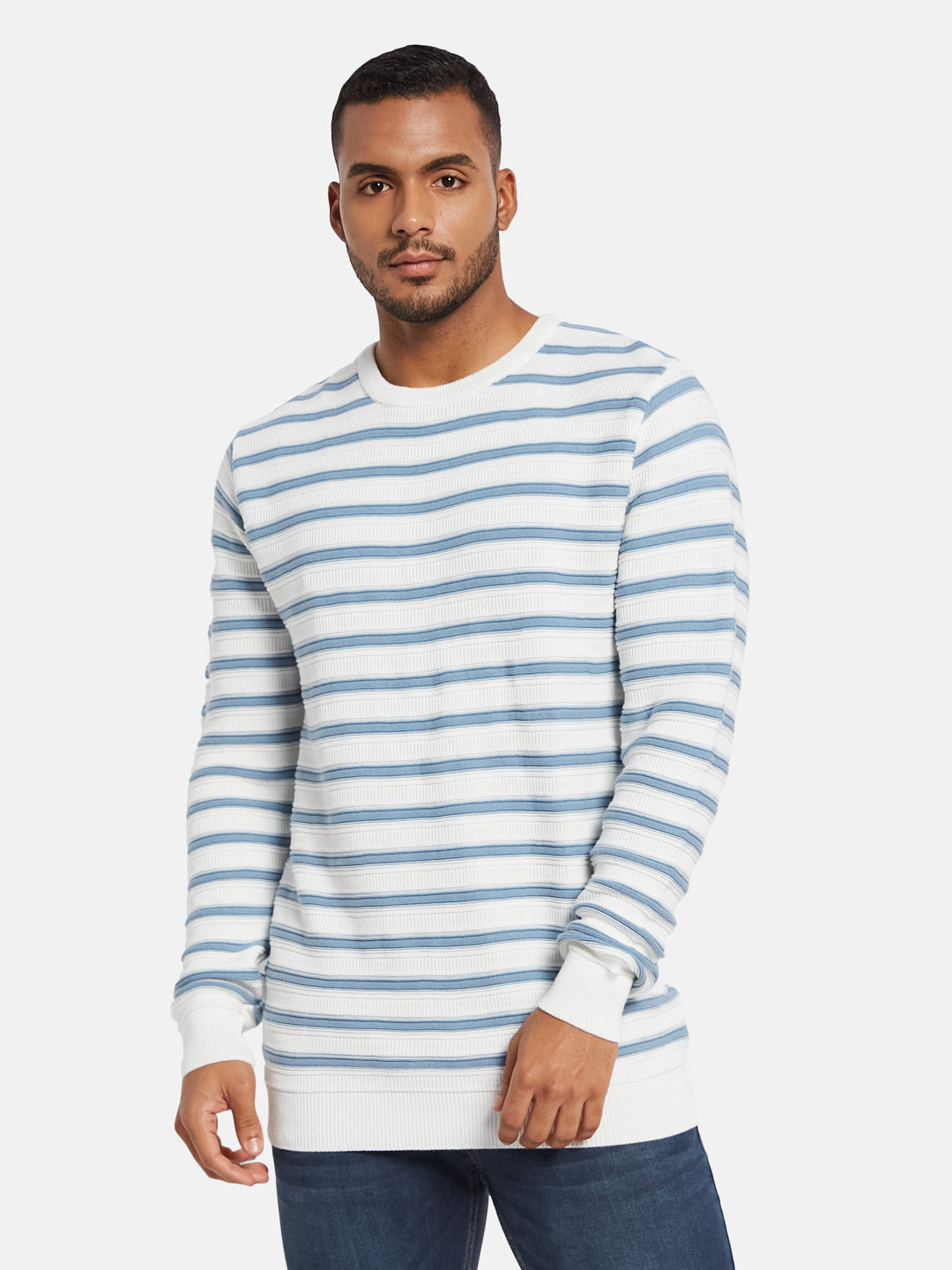 METTLE Men Striped Pullover