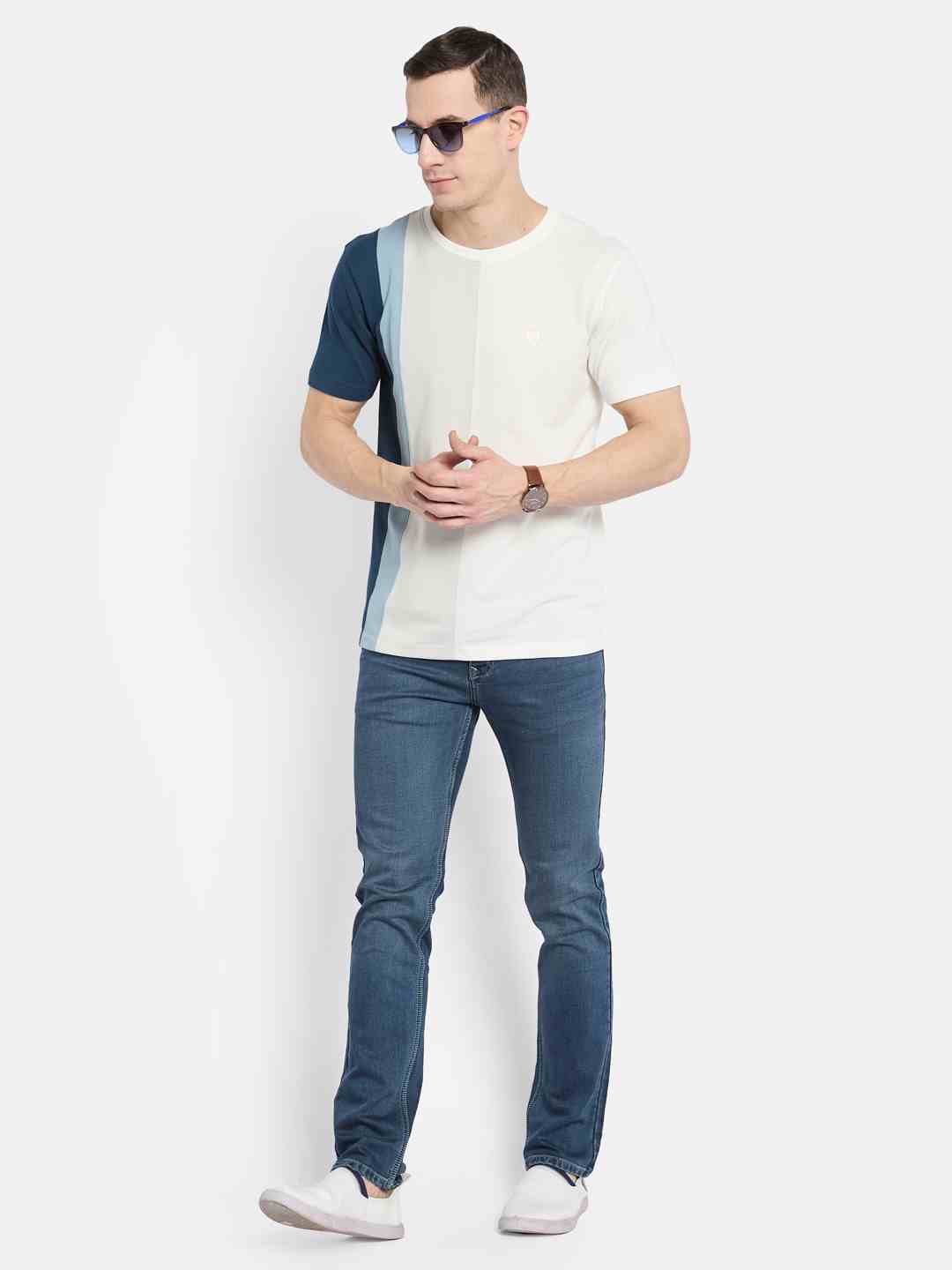 Octave Men Colourblocked T-shirt