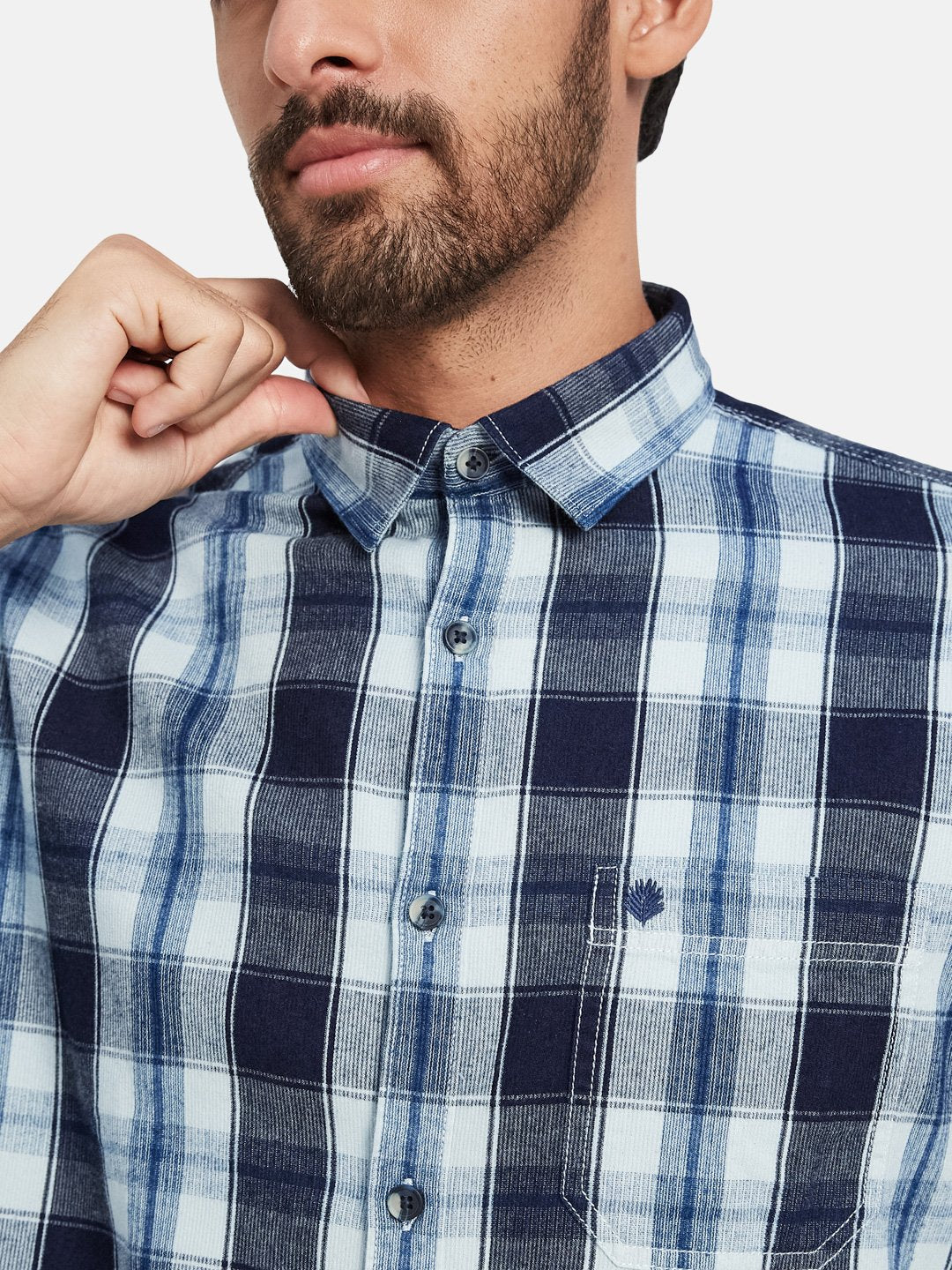 Mettle Tartan Checked Cotton Casual Shirt