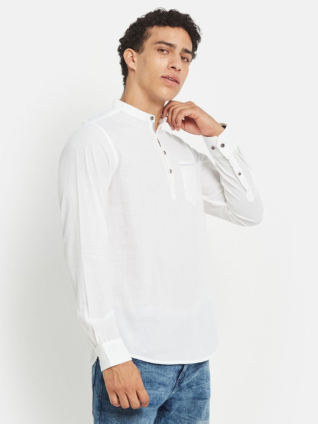METTLE Band Collar Cotton Shirt