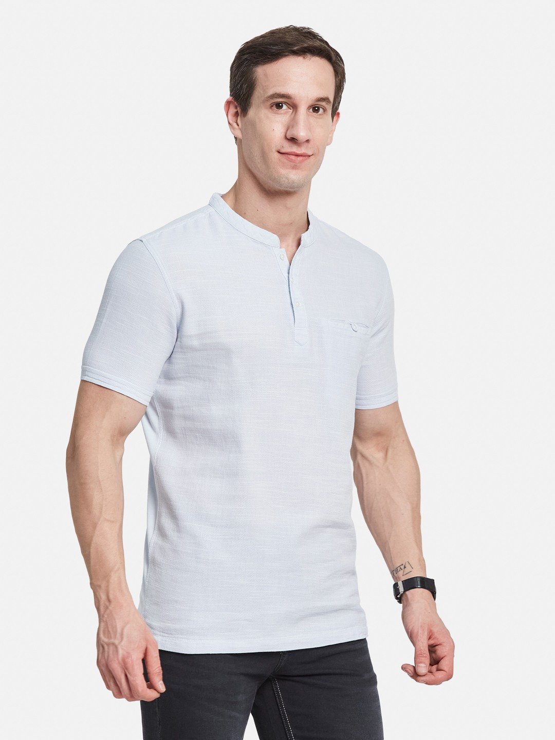 Octave Men Mandarin Collar T-shirt