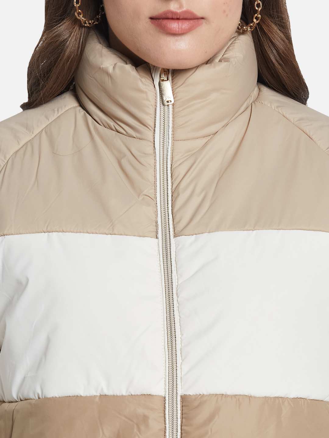 METTLE Women Colourblocked Padded Jacket