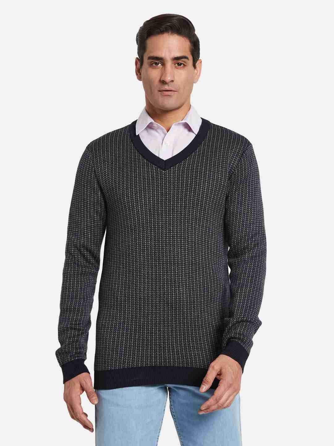 METTLE Men Striped Pullover