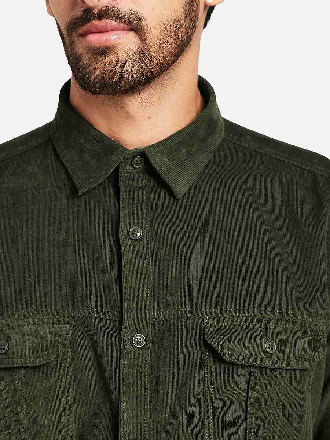 Mettle Spread Collar Cotton Casual Shirt