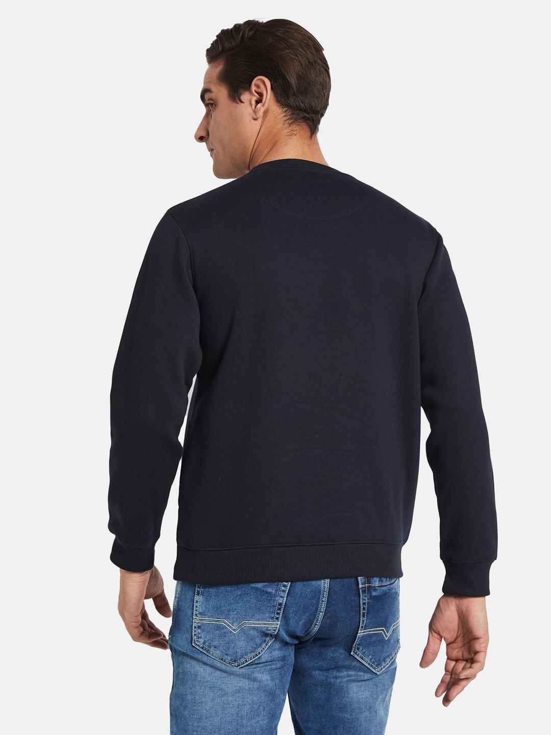 Octave Men Striped Round Neck Sweatshirt