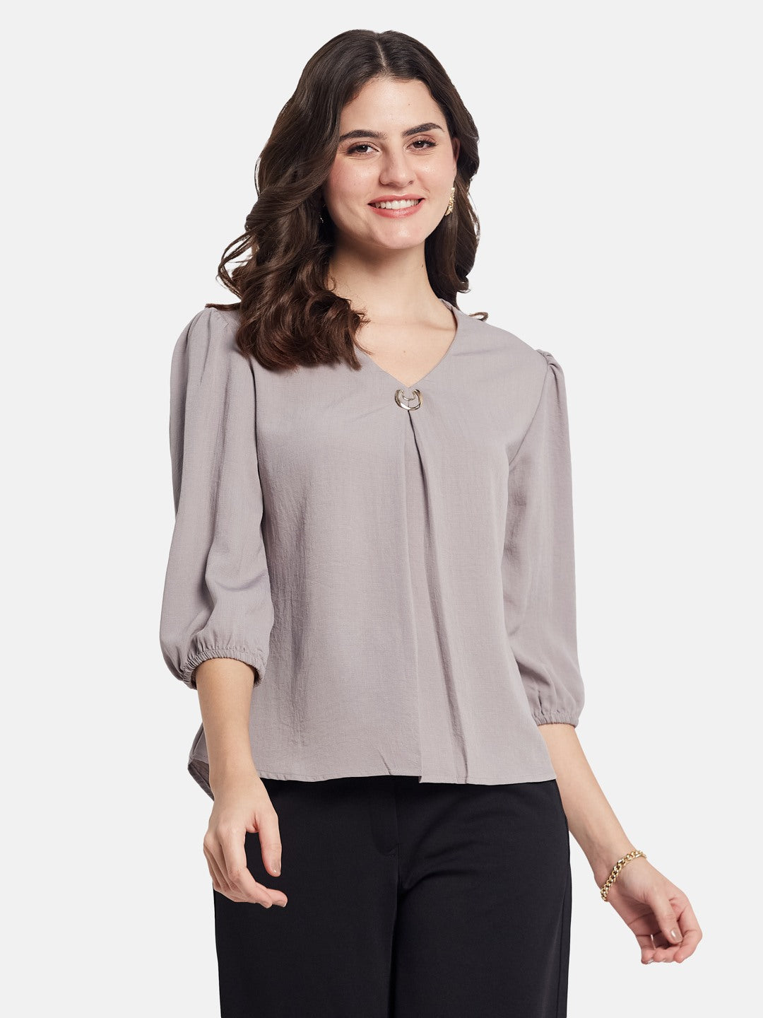 METTLE Puff Sleeves Regular Cotton Top