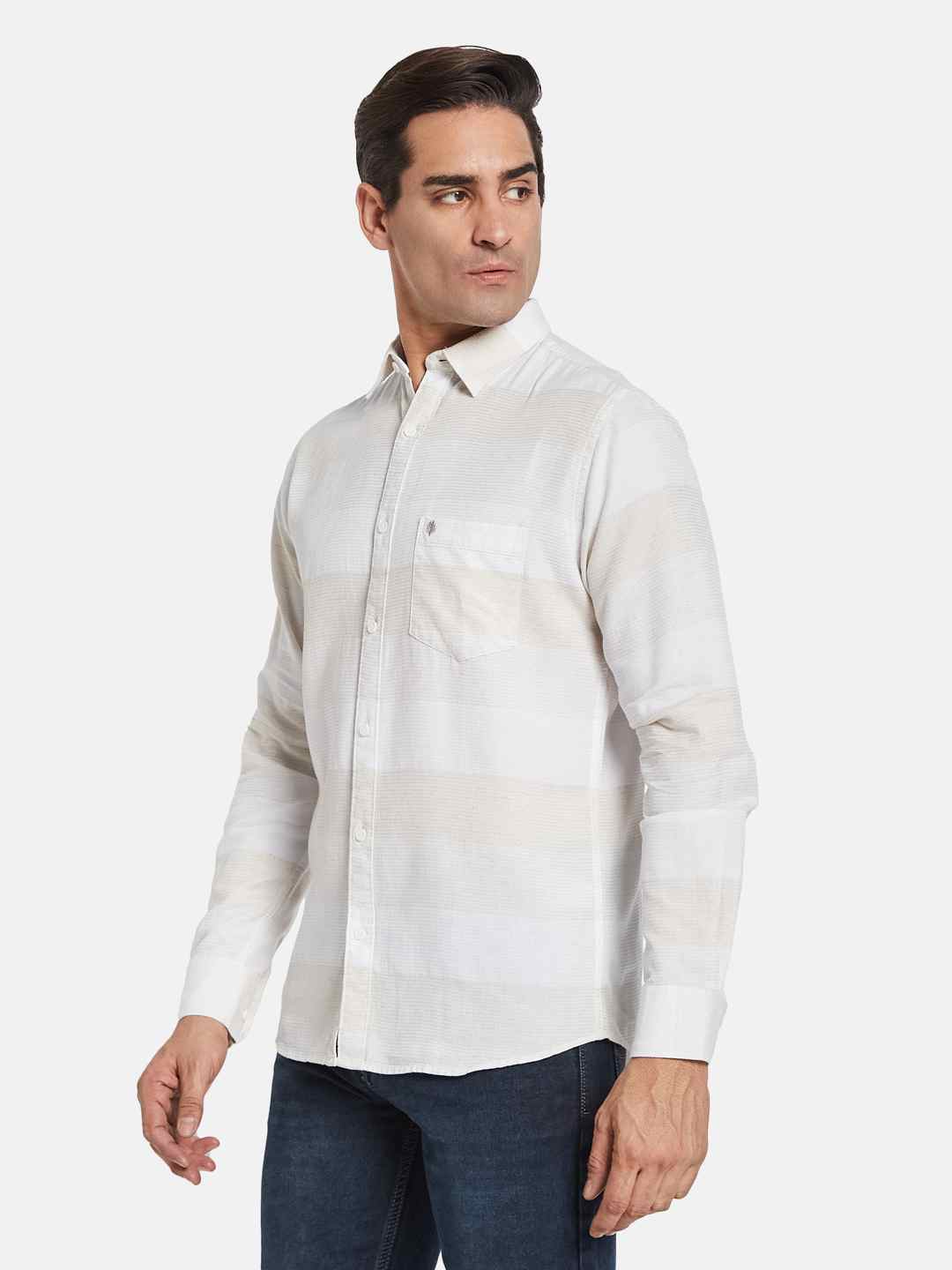 METTLE Men Multi Stripes Opaque Striped Casual Shirt