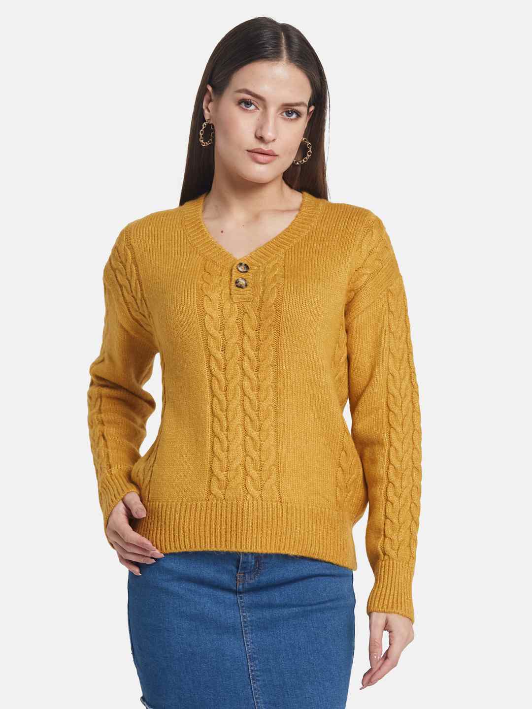 METTLE Women Cable Knit Cardigan