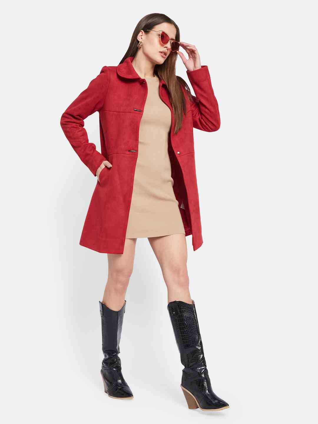 METTLE Spread Collar Single-Breasted Overcoat