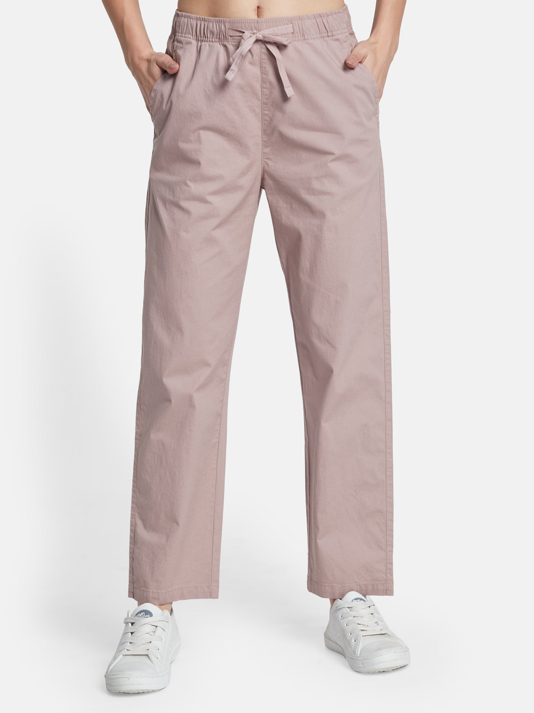 METTLE Women Cotton Mid Rise Track Pants