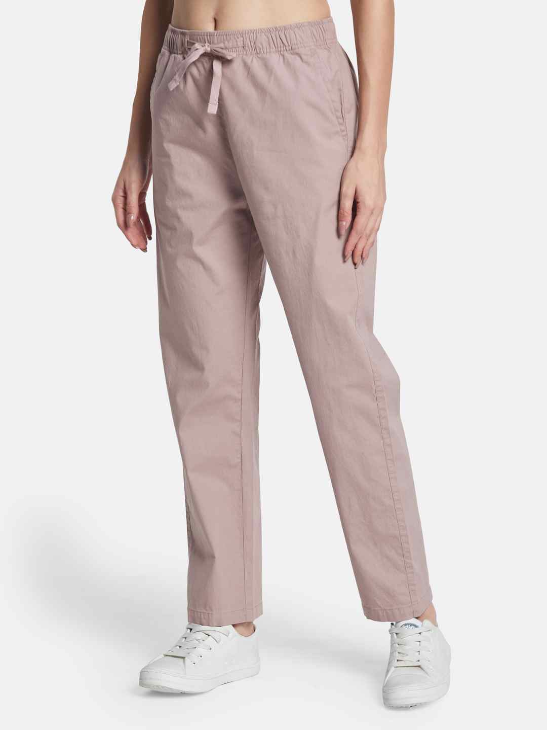 METTLE Women Cotton Mid Rise Track Pants
