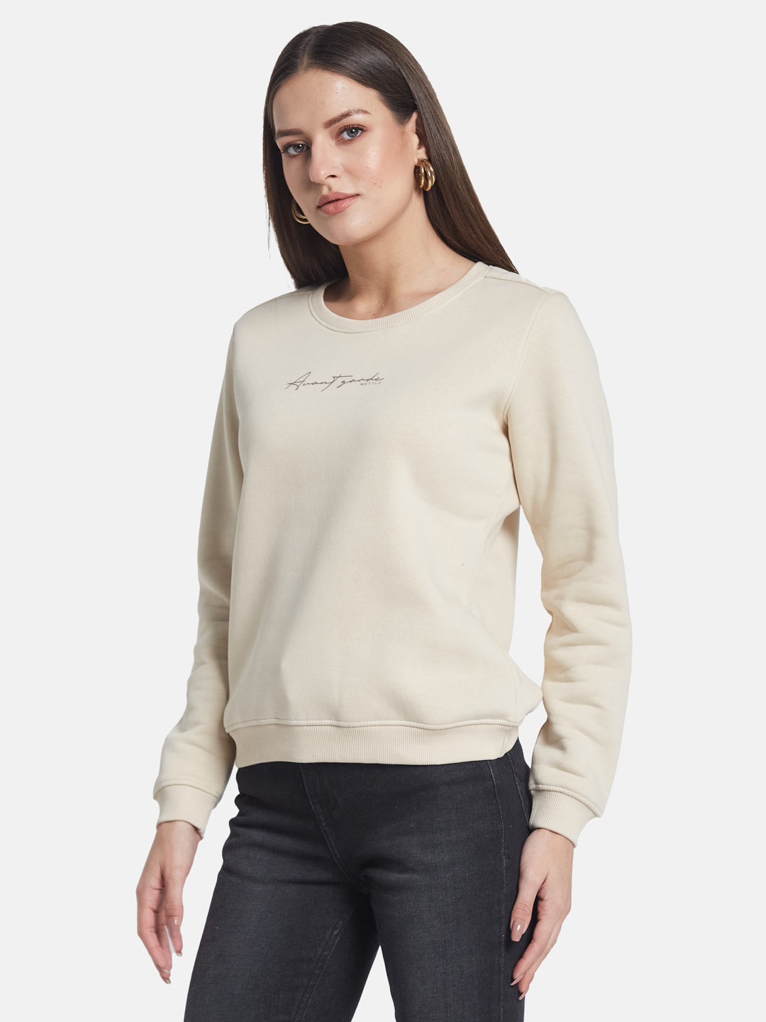 METTLE Women Round Neck Long Sleeves Sweatshirt