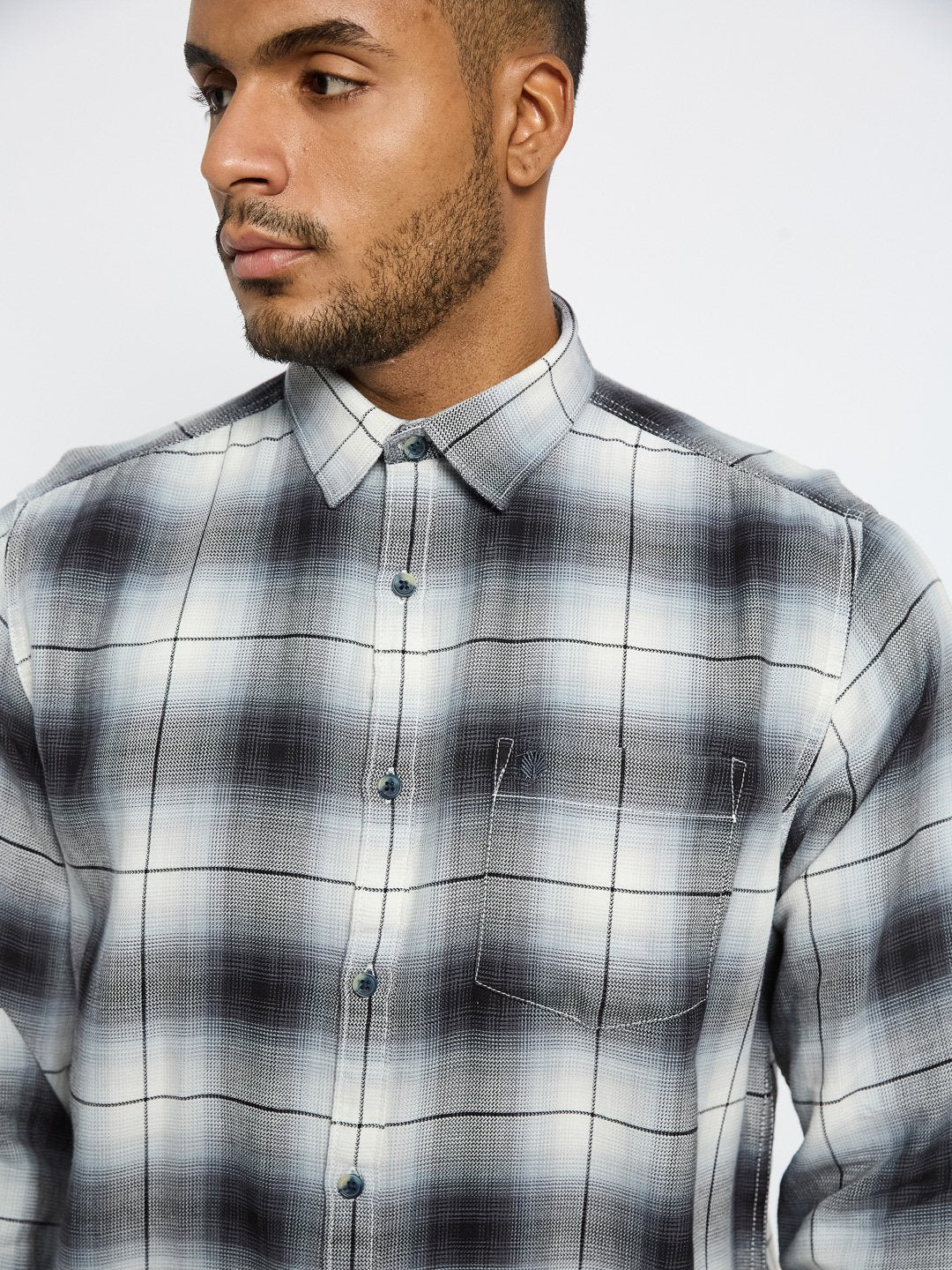 METTLE Men Opaque Checked Casual Shirt