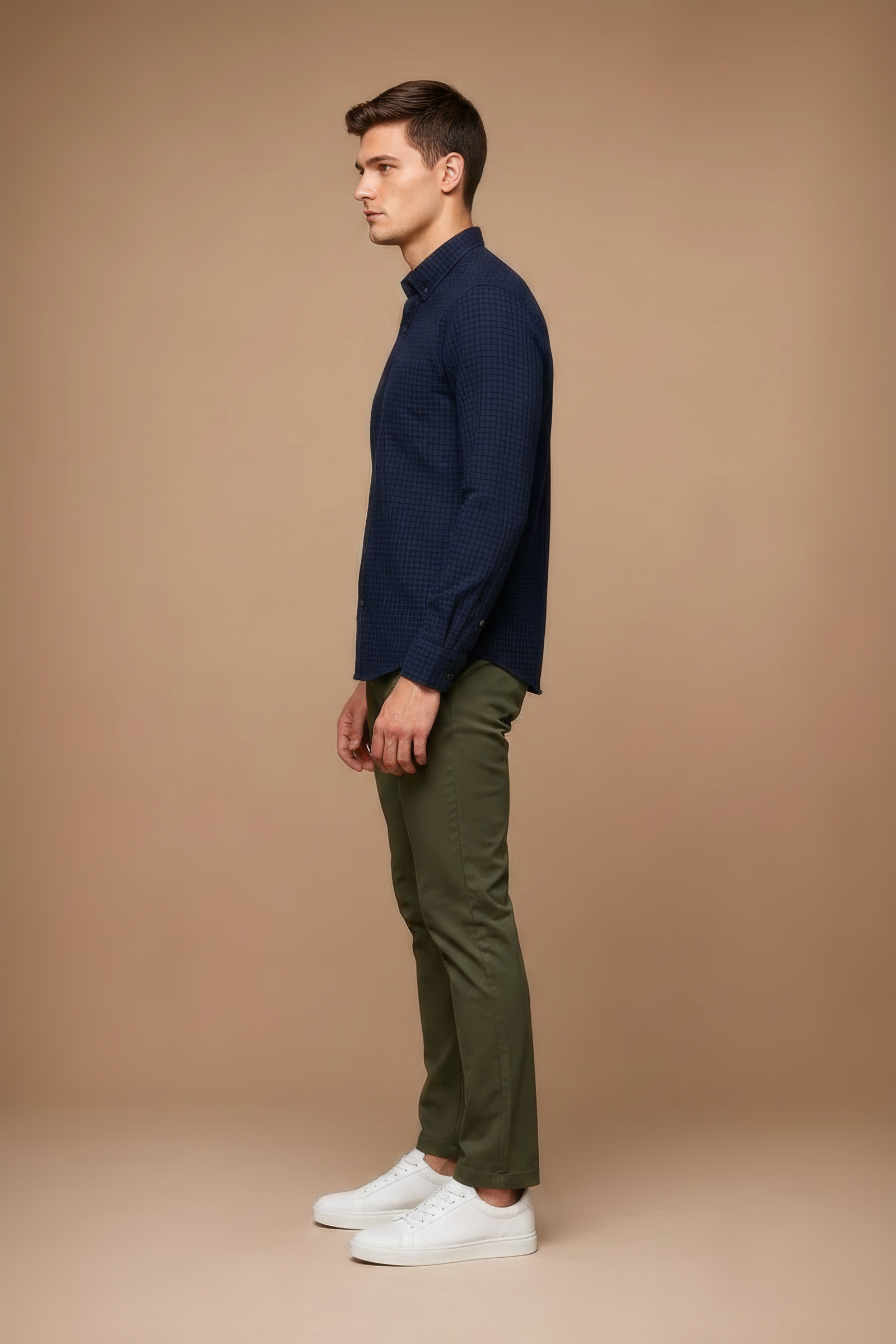 Men’s Navy Twill Cotton Full-Sleeve Shirt