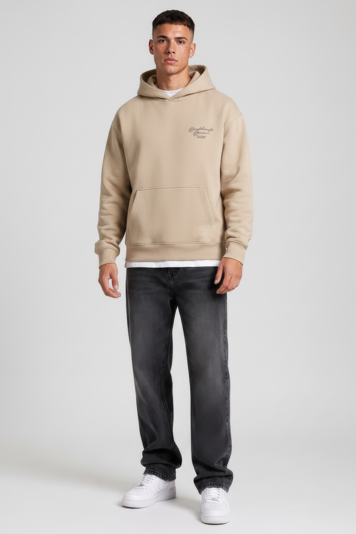 Onyx Knit Suede Hooded Men’s Sweatshirt | Kangaroo Pocket