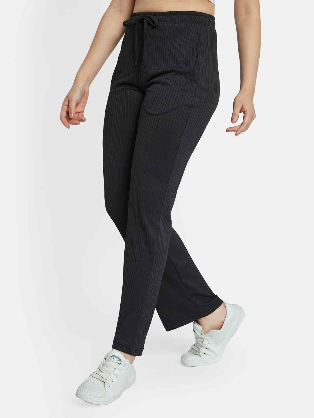 METTLE Women Striped Cotton Track Pants