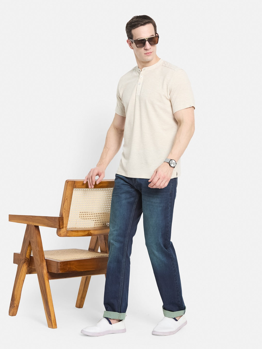 Octave Men Straight Fit Light Fade Stretchable Jeans