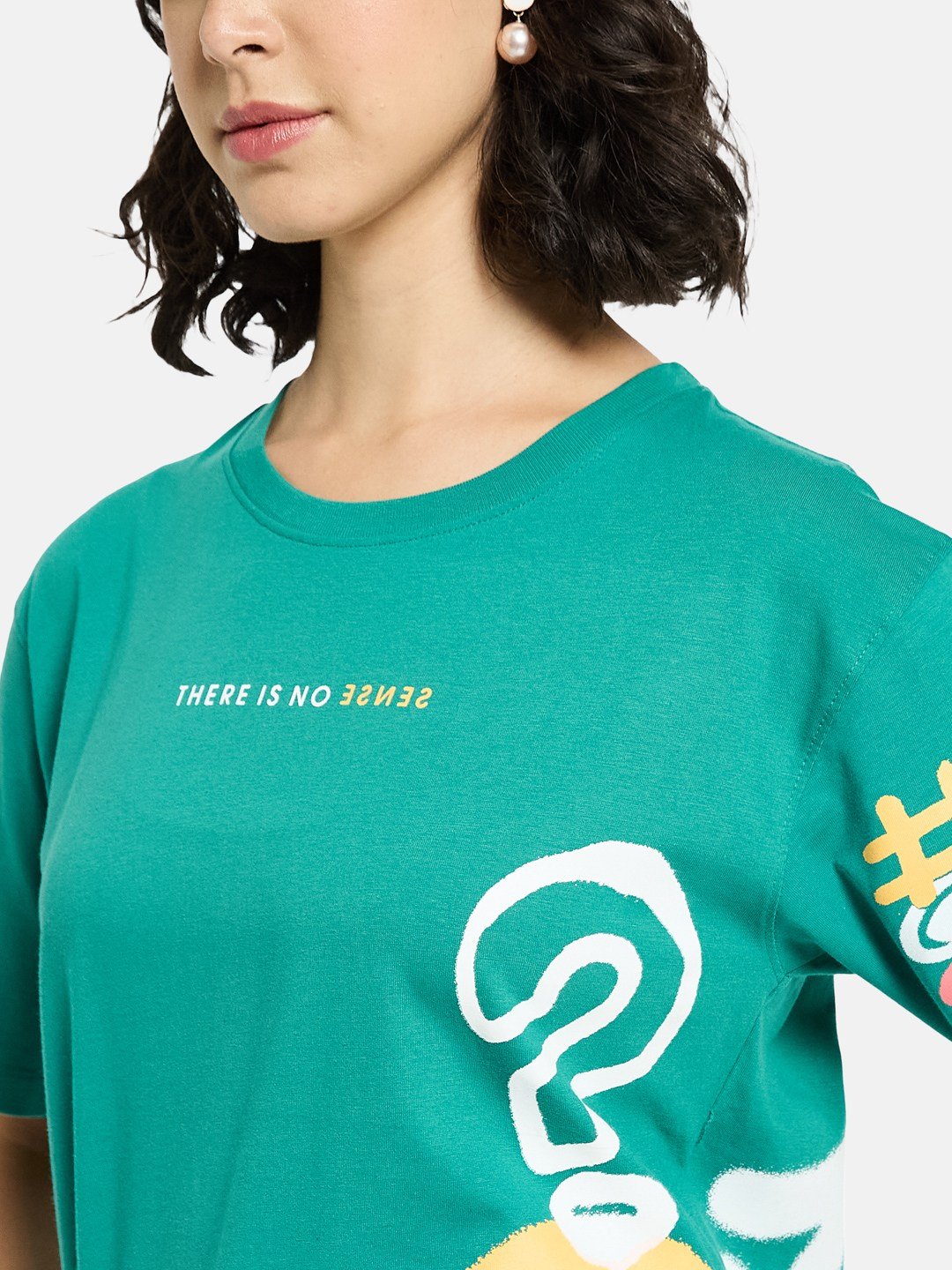 METTLE Women Graphic Printed Round Neck Cotton T-shirt
