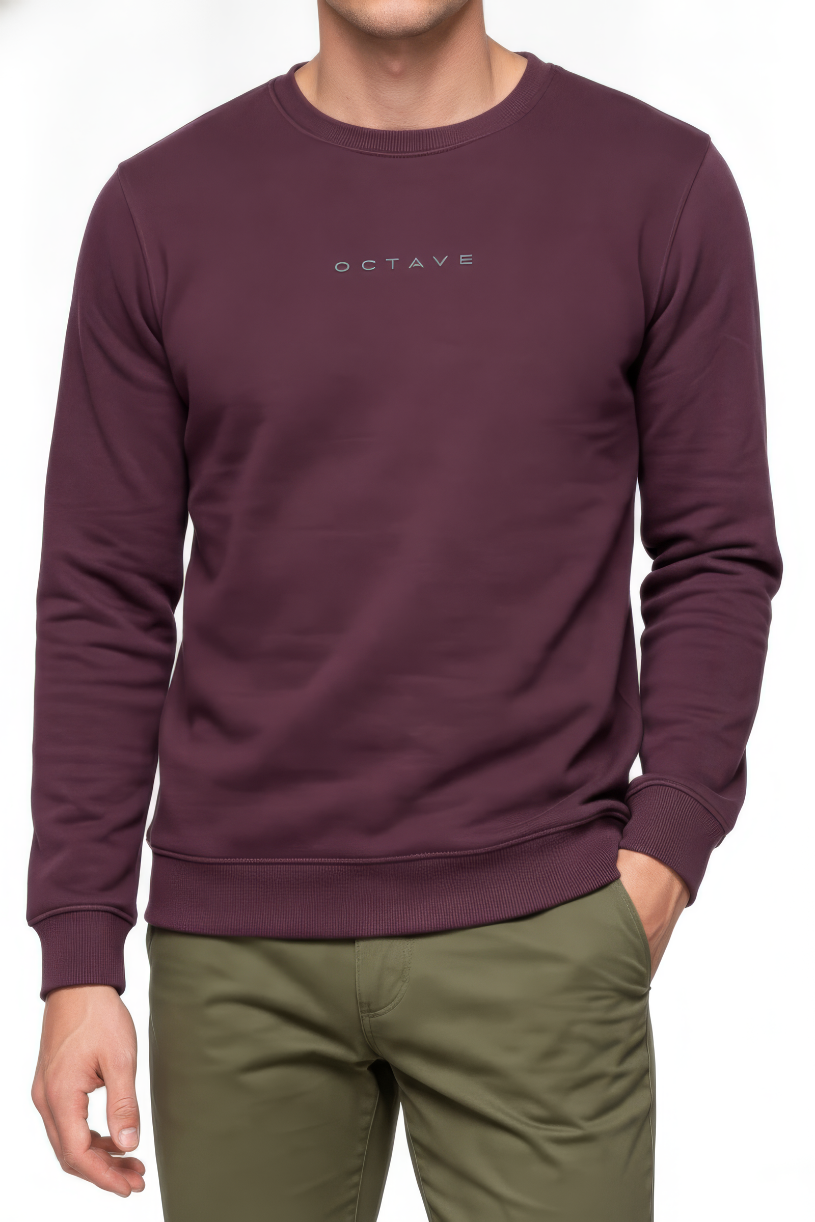 Men’s Premium Raisin Crew Neck Cotton Fleece Sweatshirt