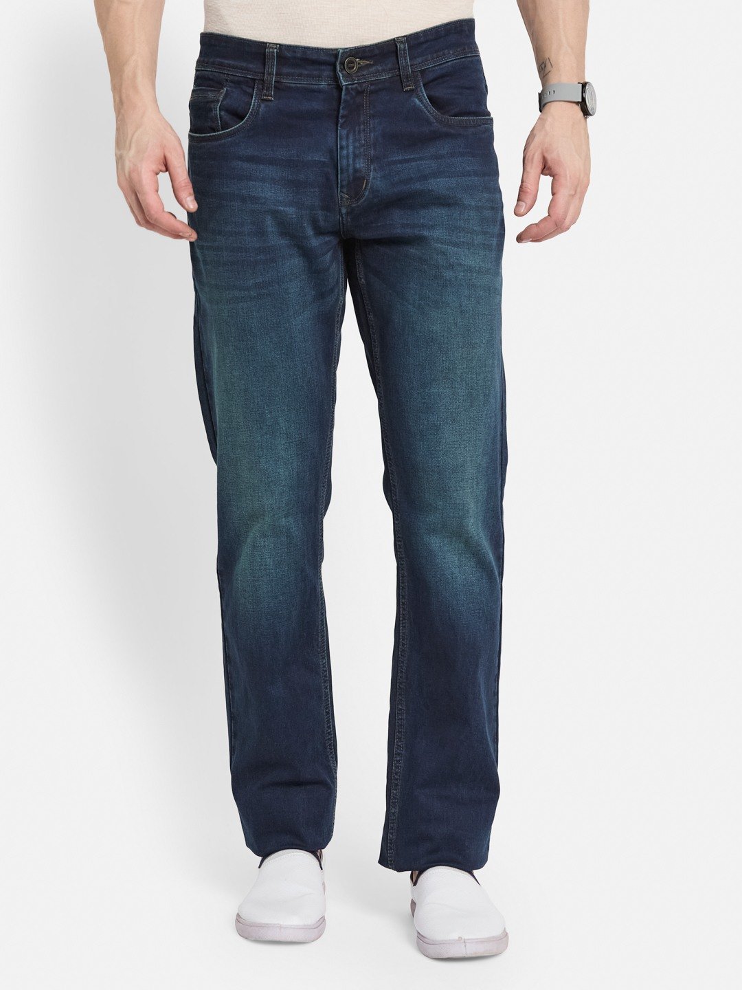 Octave Men Straight Fit Light Fade Stretchable Jeans