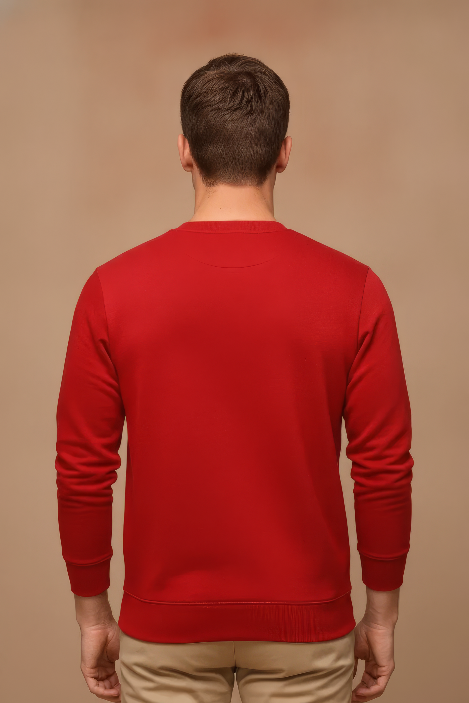 Men’s Premium Brick Crew Neck Cotton Fleece Sweatshirt