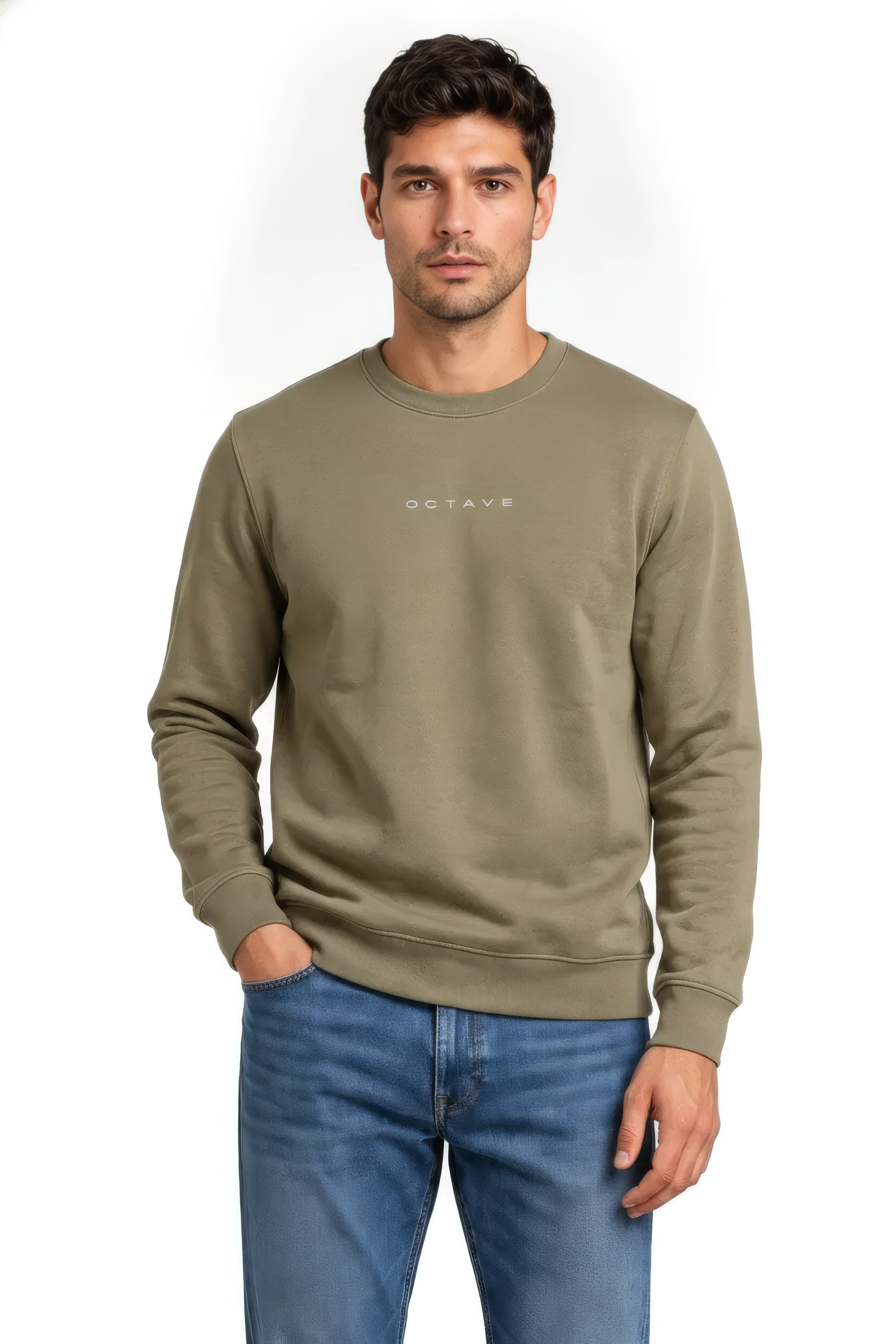 Men’s Premium Oak Crew Neck Cotton Fleece Sweatshirt