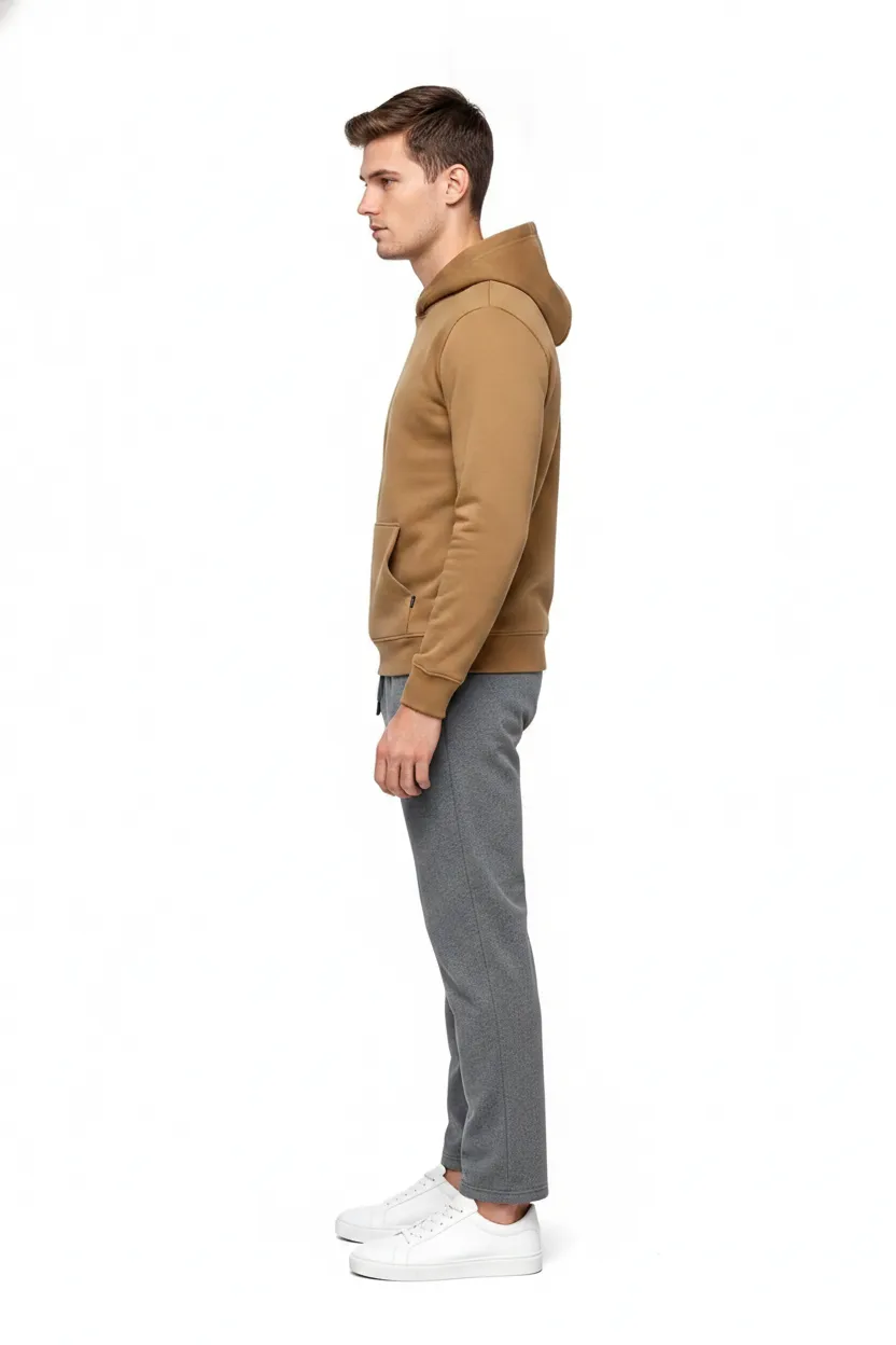 Men’s Heather Grey Cotton Fleece Lower with Drawstring