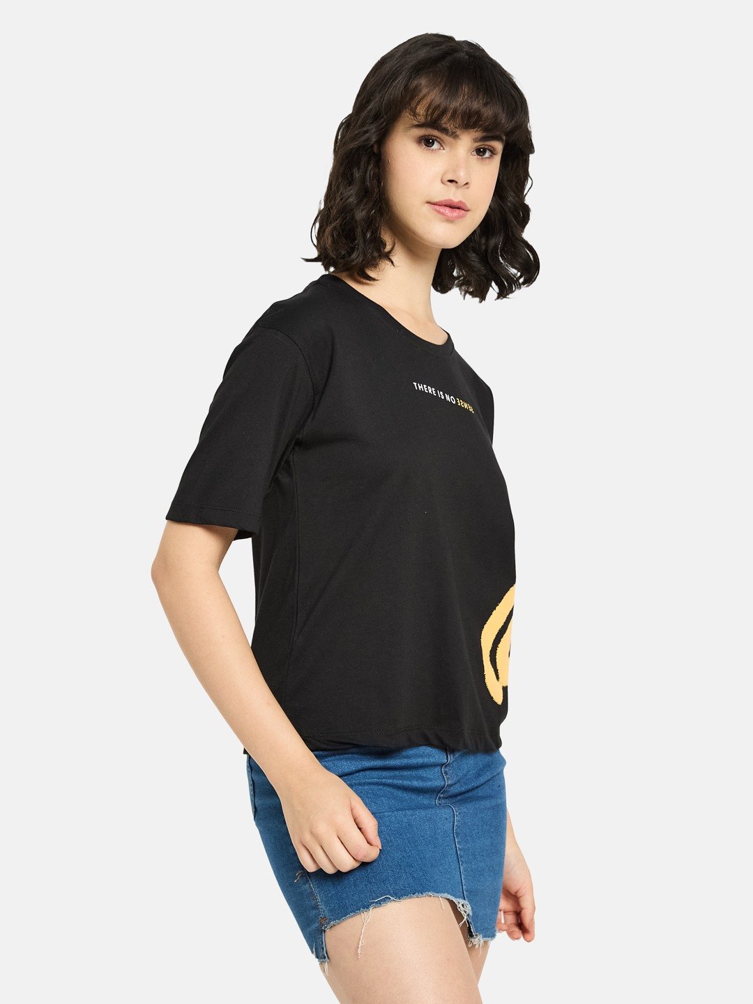 METTLE Women Graphic Printed Round Neck Cotton T-shirt