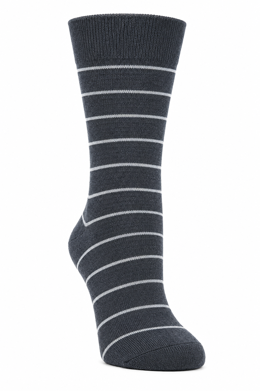 Premium Men's Striped Crew Socks - Anthra Grey  Casual and Dress Socks