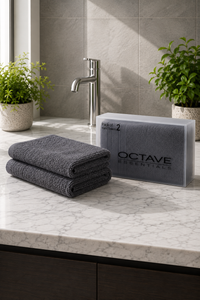 Charcoal Hand Towels – Pack of 2, Soft & Absorbent