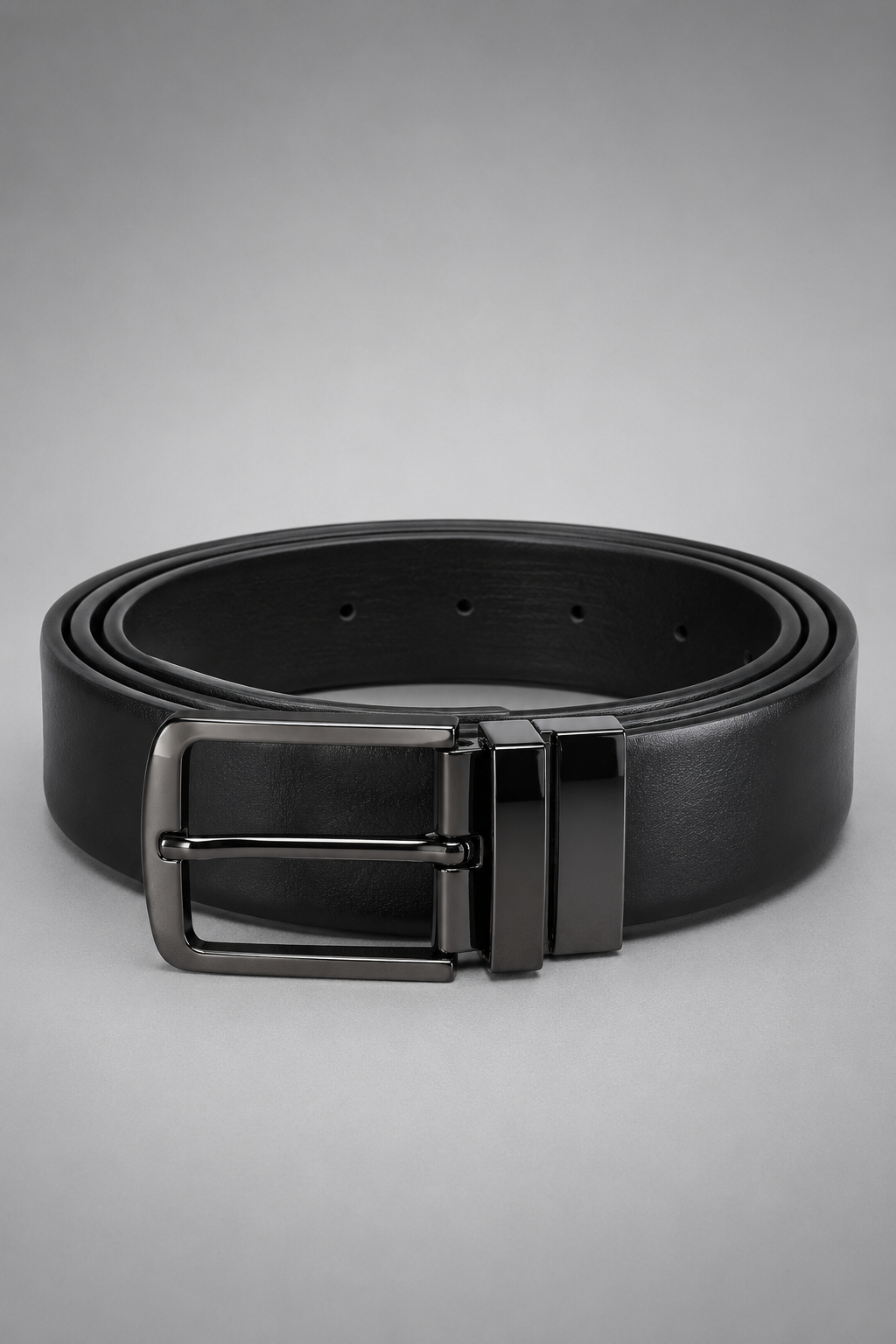 Men's Reversible Black Leather Belt | Premium Dual-Sided Belt