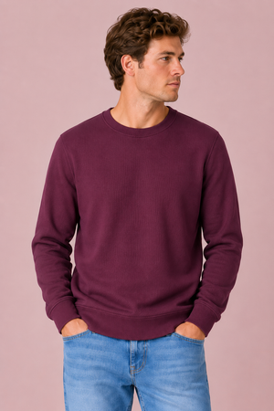 Men’s Wine Football Knit Full Sleeve Pre-Winter Sweatshirts