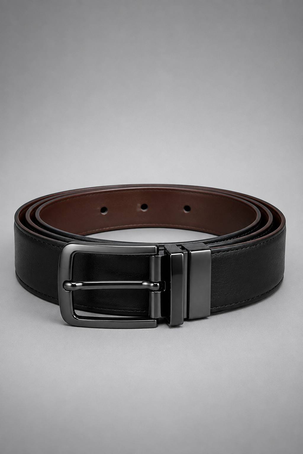 Men's Reversible Black & Brown Leather Belt | Premium Dual-Sided Belt