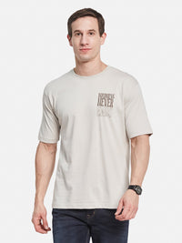 VERTICAL DENTED STRIPE ROUND NECK  LYCRA T-SHIRT