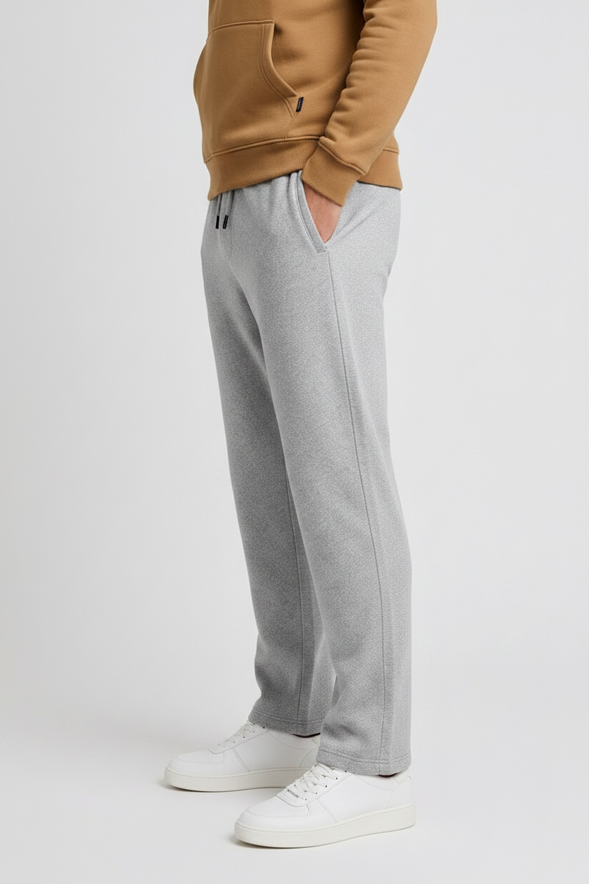 Men’s Grey Melange Premium German Velvet  Lower with Drawstring