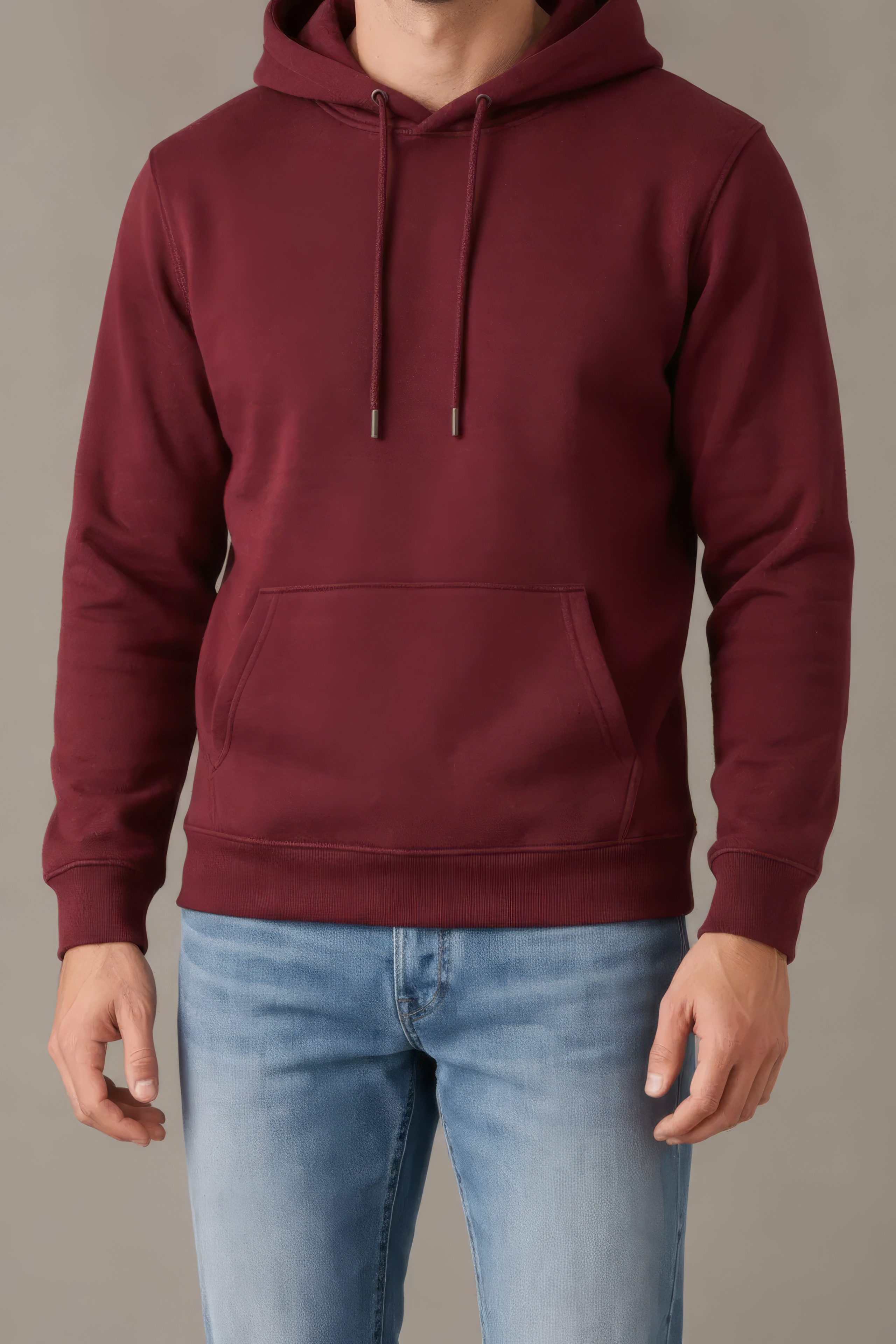Men’s Merlot Melange Hooded Sweatshirt – Premium Blended German Velvet