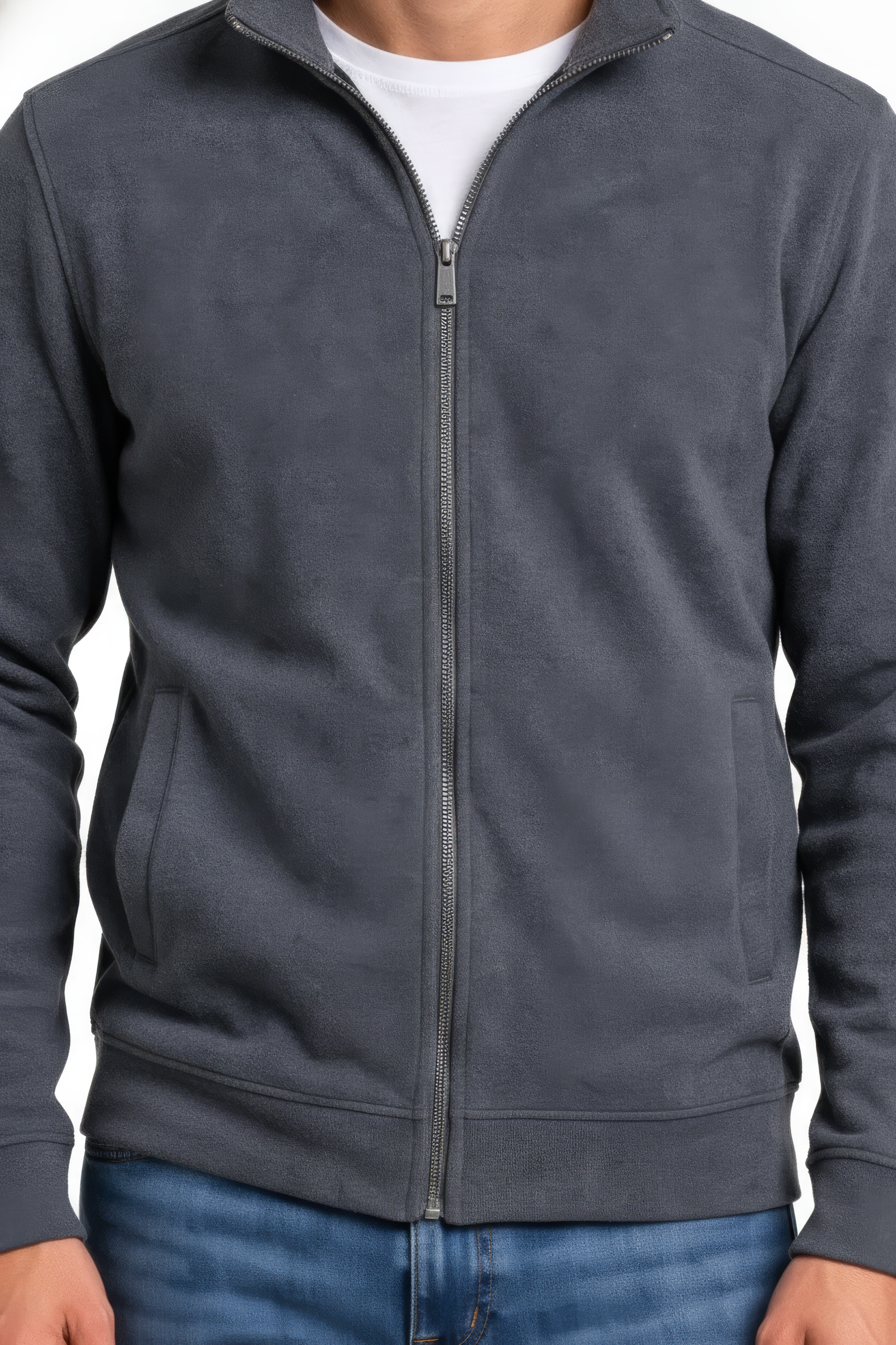 Men’s Heather Full Zip Sweatshirt – Premium Blended German Velvet
