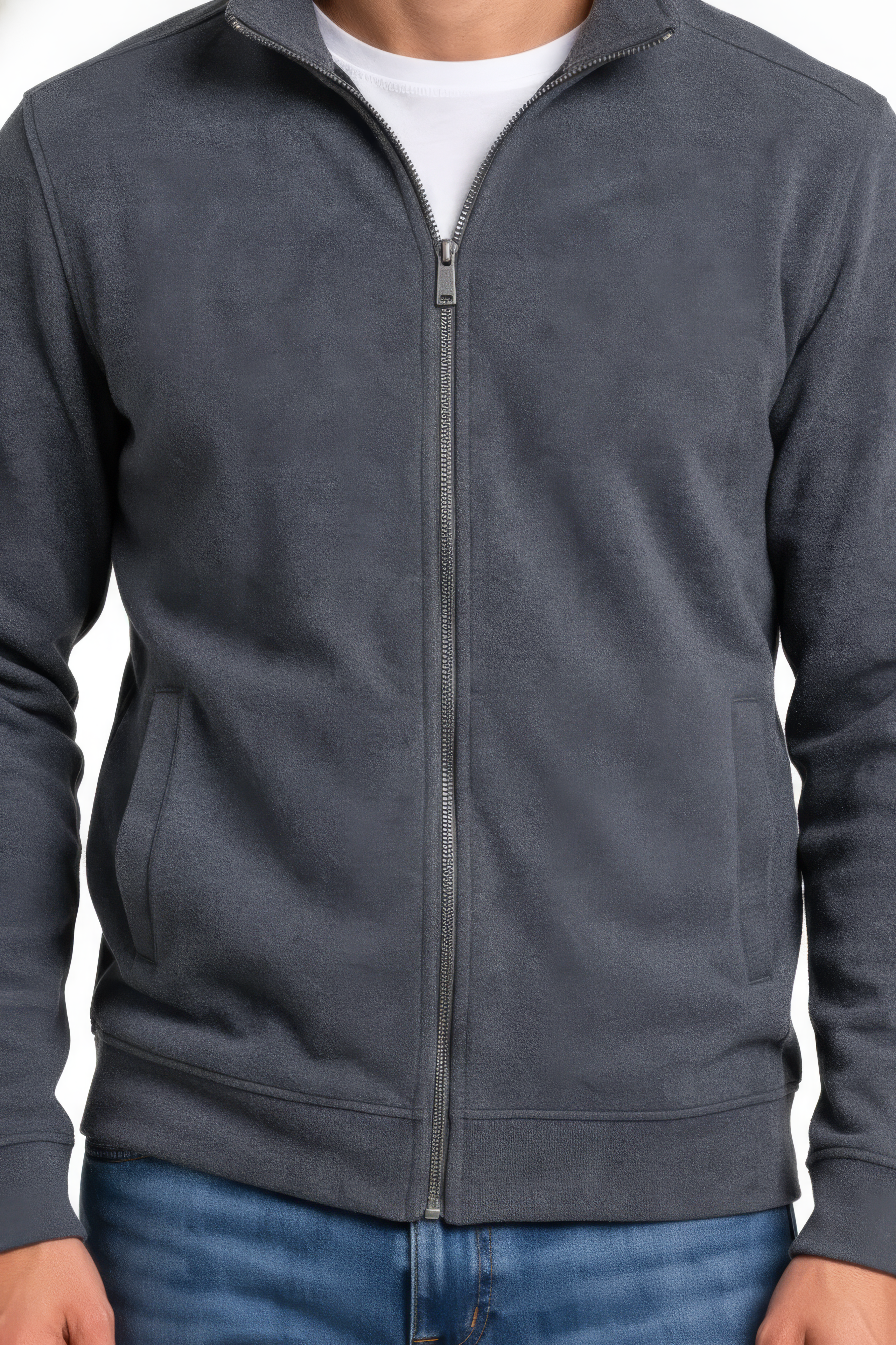 Men’s Heather Full Zip Sweatshirt – Premium Blended German Velvet