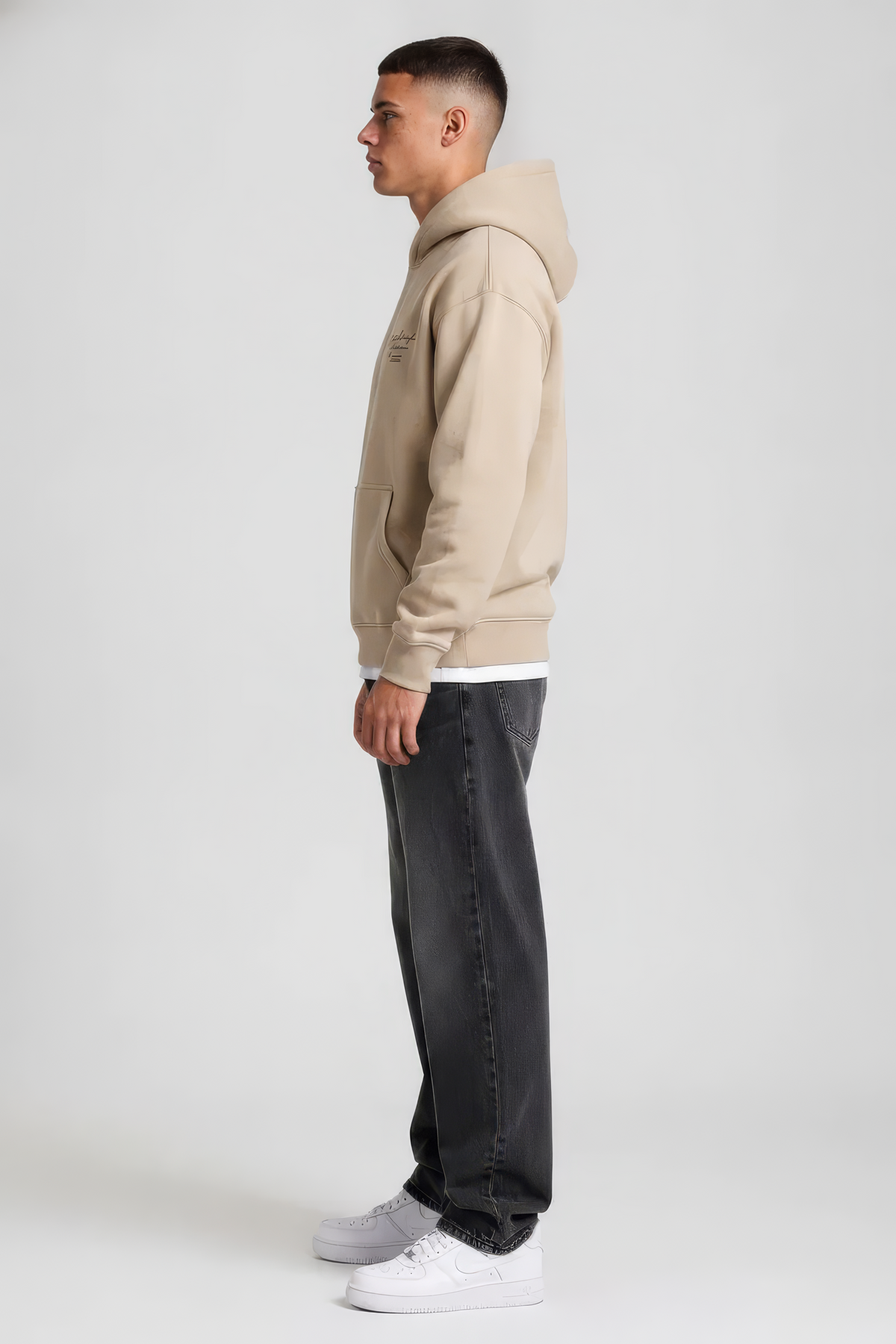 Onyx Knit Suede Hooded Men’s Sweatshirt | Kangaroo Pocket