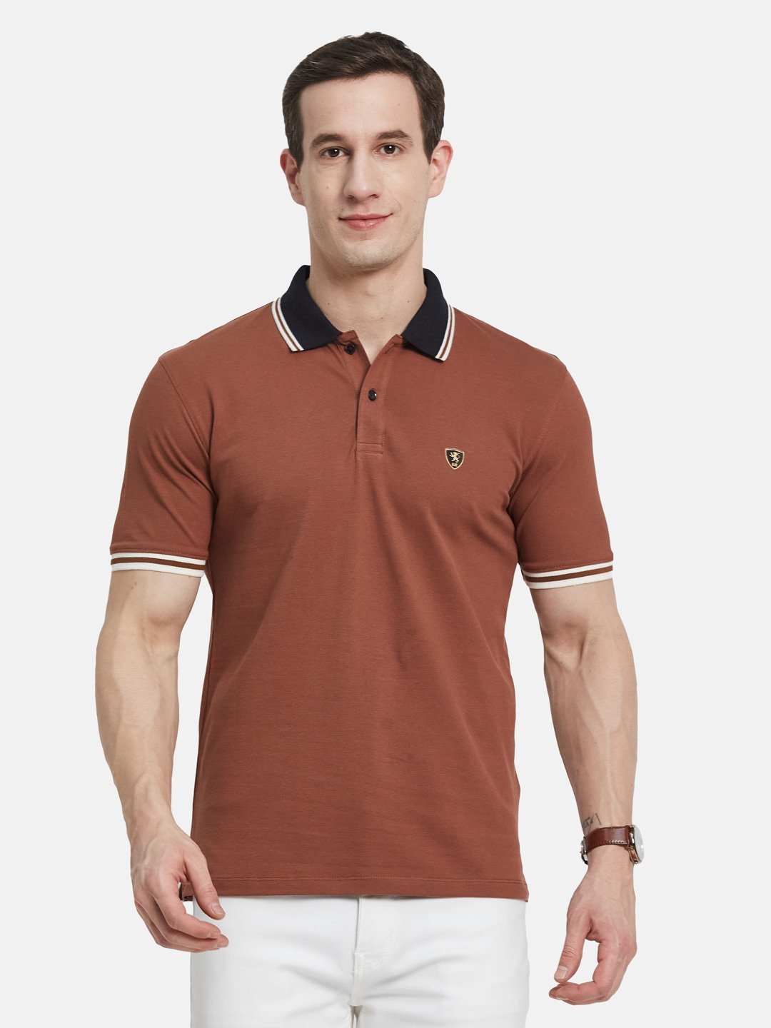 CORE CONTRAST COLLAR POLO PIQUE LYCRA T-SHIRT