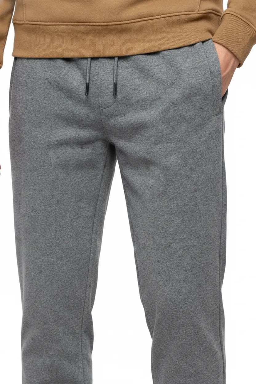 Men’s Heather Grey Cotton Fleece Lower with Drawstring