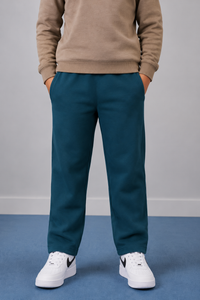 Junior Boys Pacific Melange German Velvet Knitted Lower – Regular Fit Drawstring Track Pants