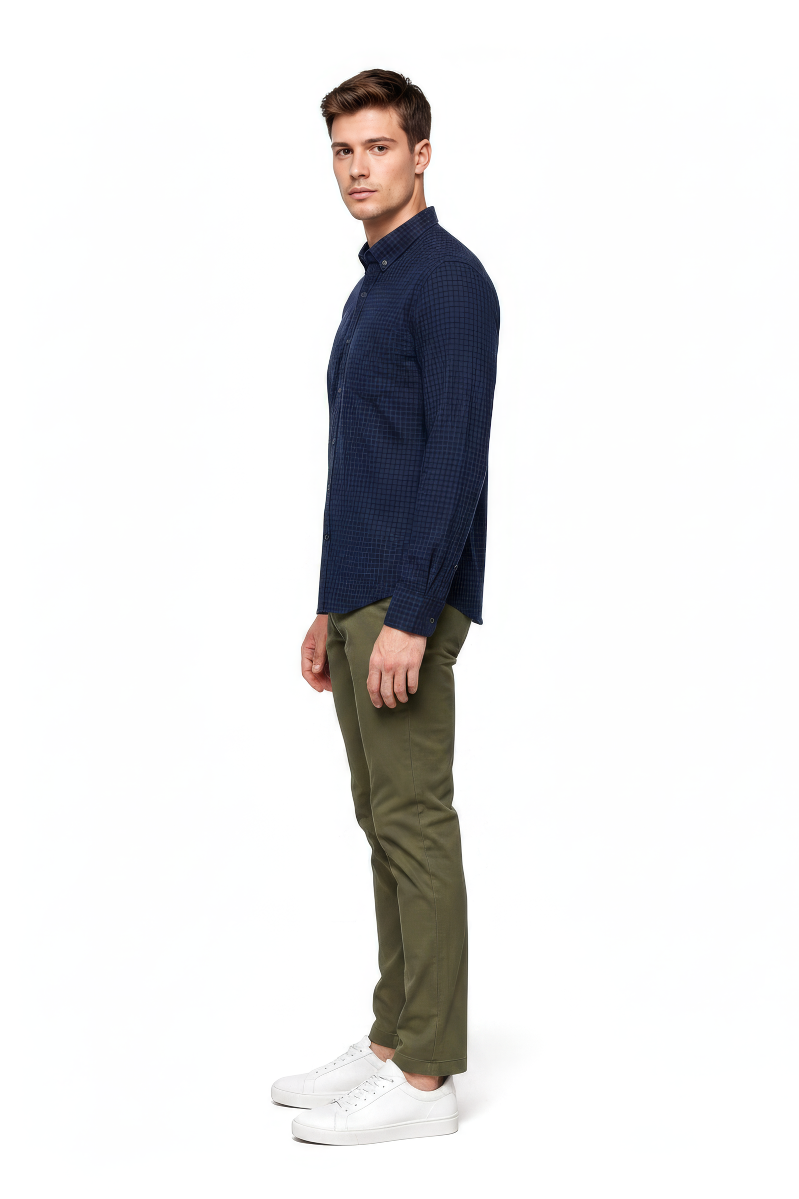 Men’s Navy Twill Cotton Full-Sleeve Shirt