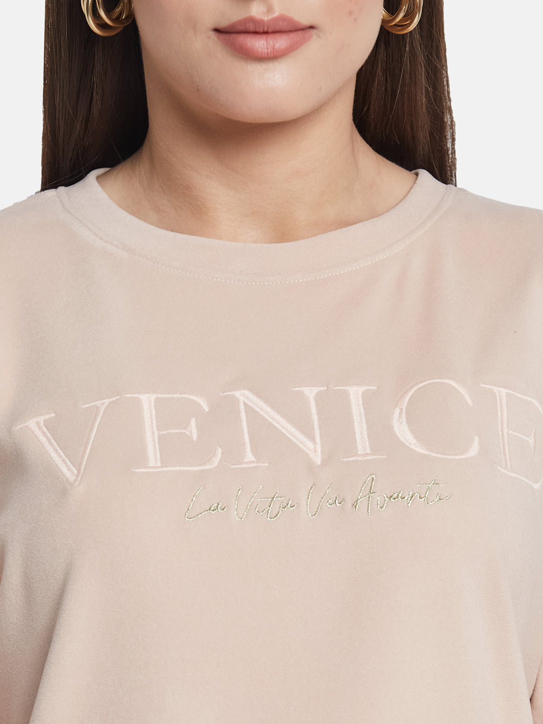METTLE Women Typography Embroidered Sweatshirt
