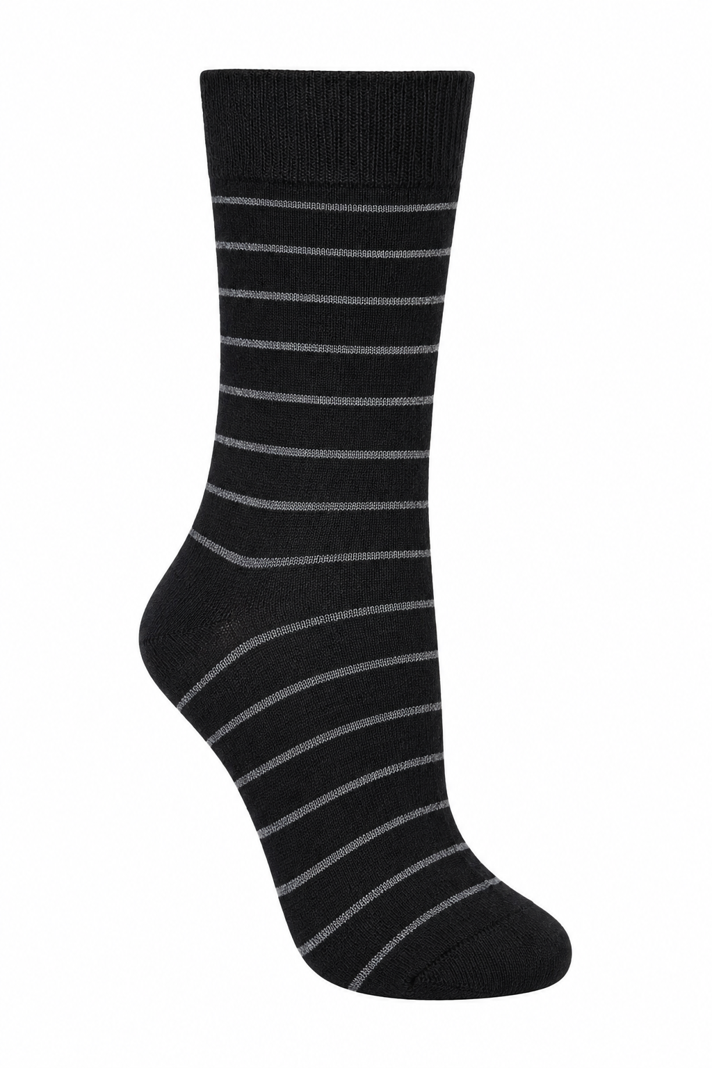 Premium Men's Striped Crew Socks - Black Casual and Dress Socks
