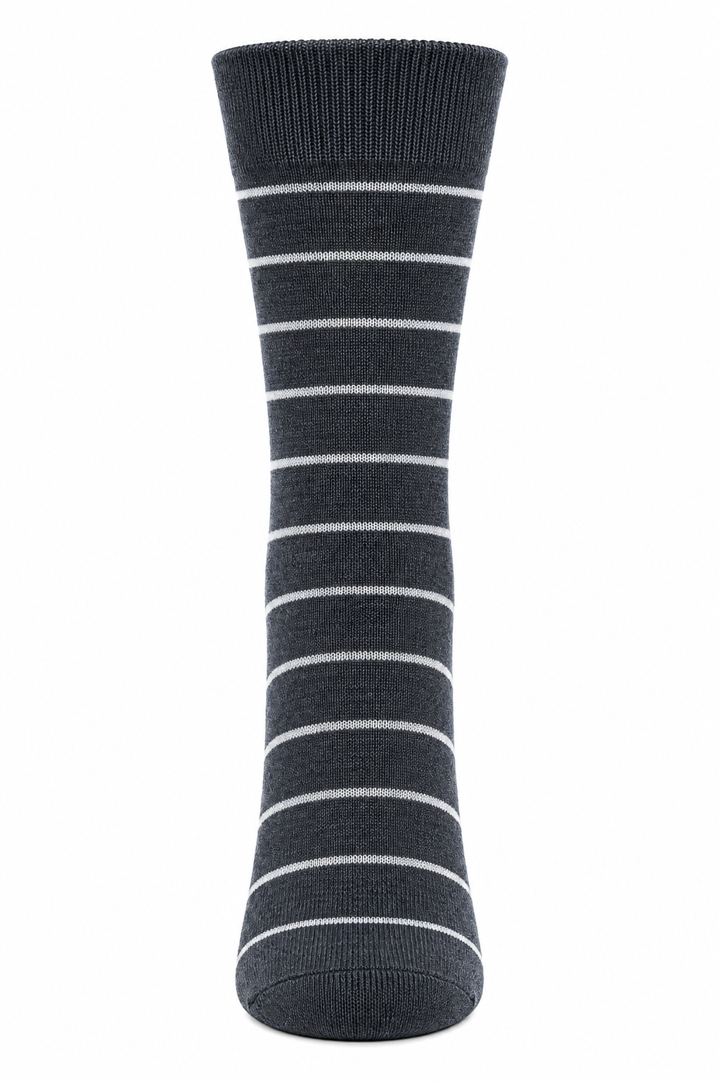 Premium Men's Striped Crew Socks - Anthra Grey  Casual and Dress Socks